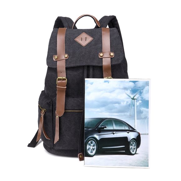 Queenie - Canvas Causal Daypack Laptop Backpack College Campus School Bag *NEW* - Picture 6 of 6